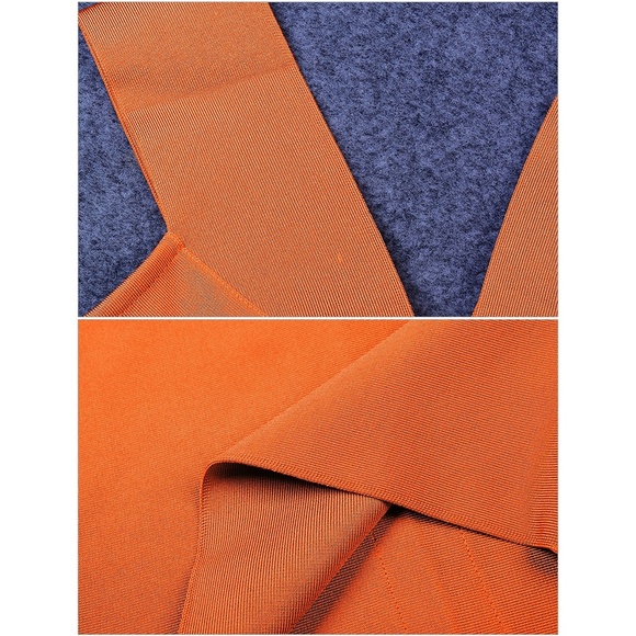 Bandage V Neck Bodycon Midi Dress Black - Picture 6 of 7